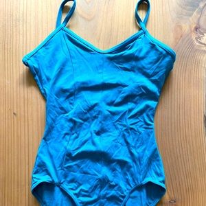 Simple elegant turquoise one piece swimsuit